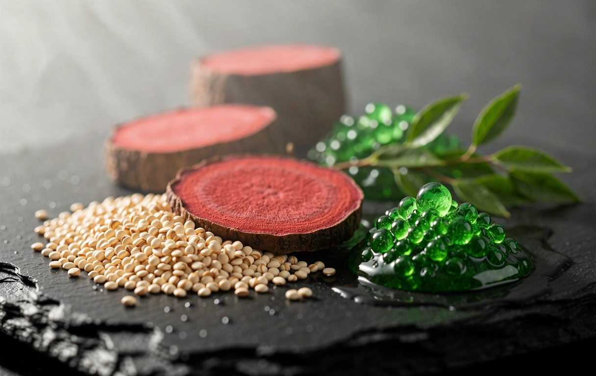 Textura de maca y extractos botánicos